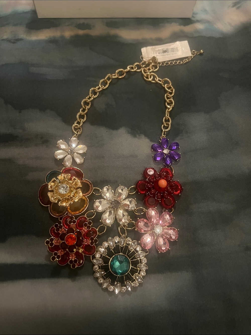 Macy's Gold-Tone Multicolor Floral Crystal Necklace